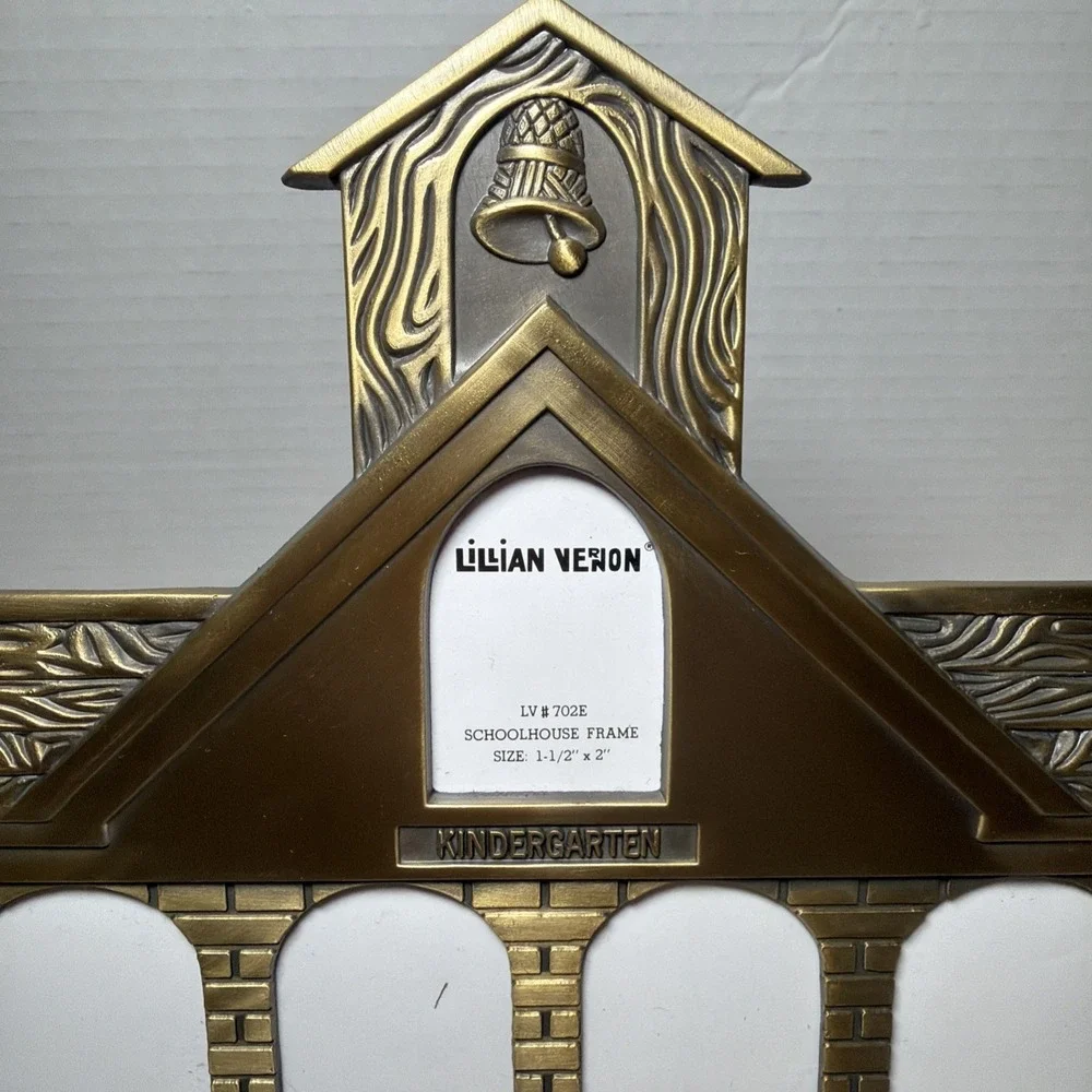 Vintage Brass Brick School House Picture Frame K-12 by Lillian Vernon ZACHARY